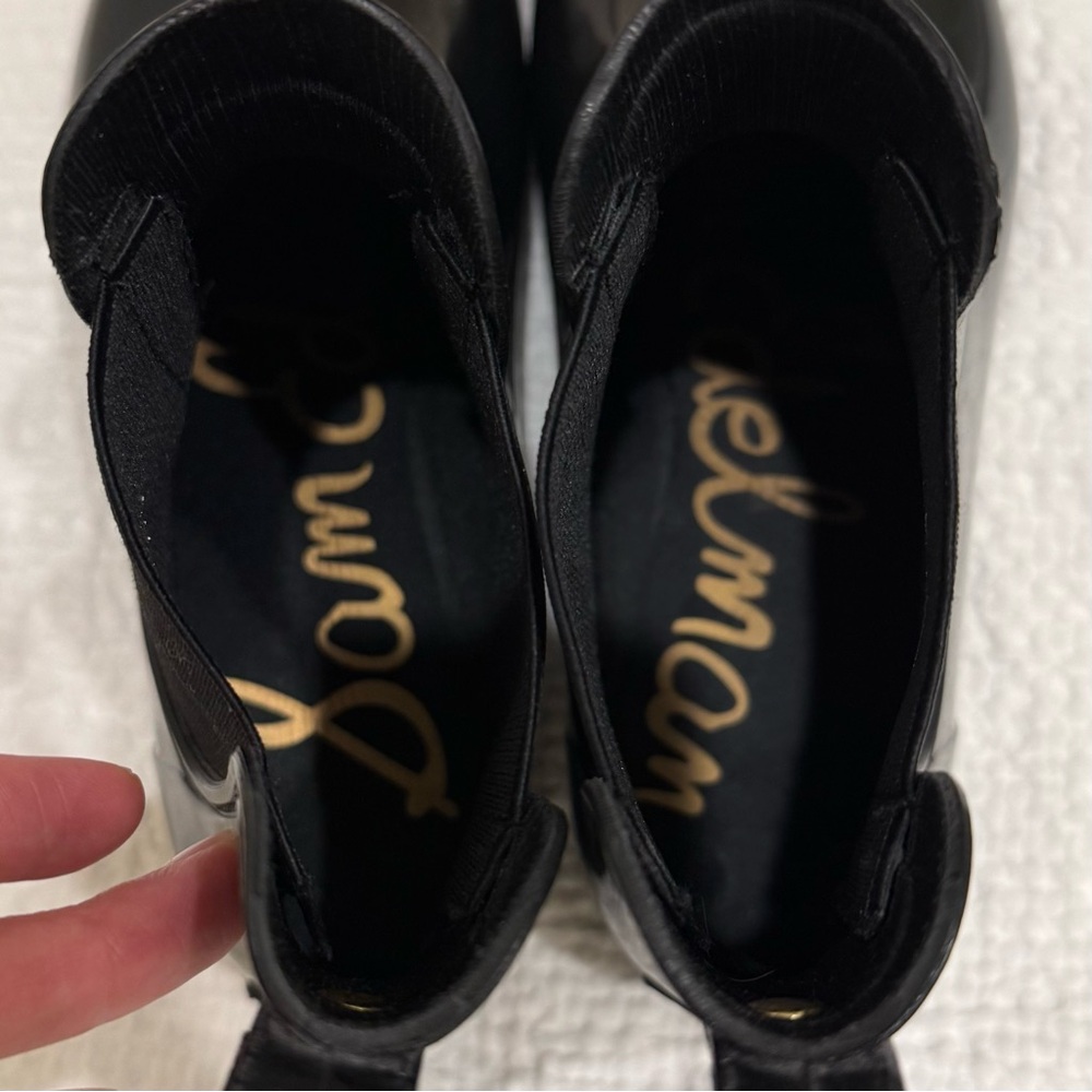 Sam Edelman | TINSLEY Chelsea Glossy Black Rain Boots | Size 8 - Picture 2 of 8